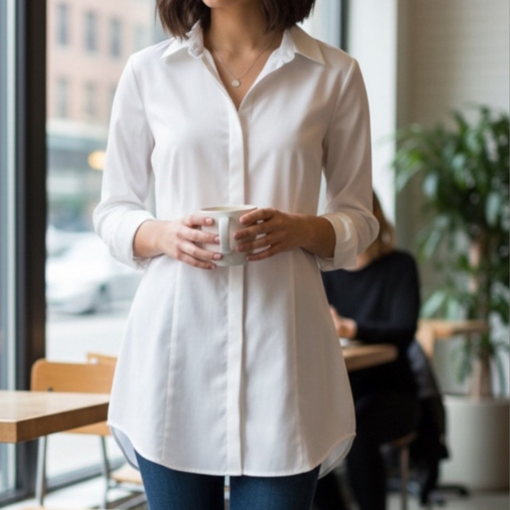 Chico's Classic White Cotton Shirt